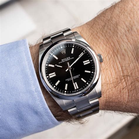 silver and gold rolex black face|Rolex oyster perpetual 41mm black.